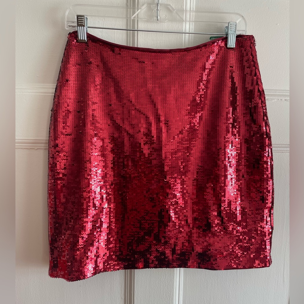 Simons | NWT Red Sequin Mini Skirt